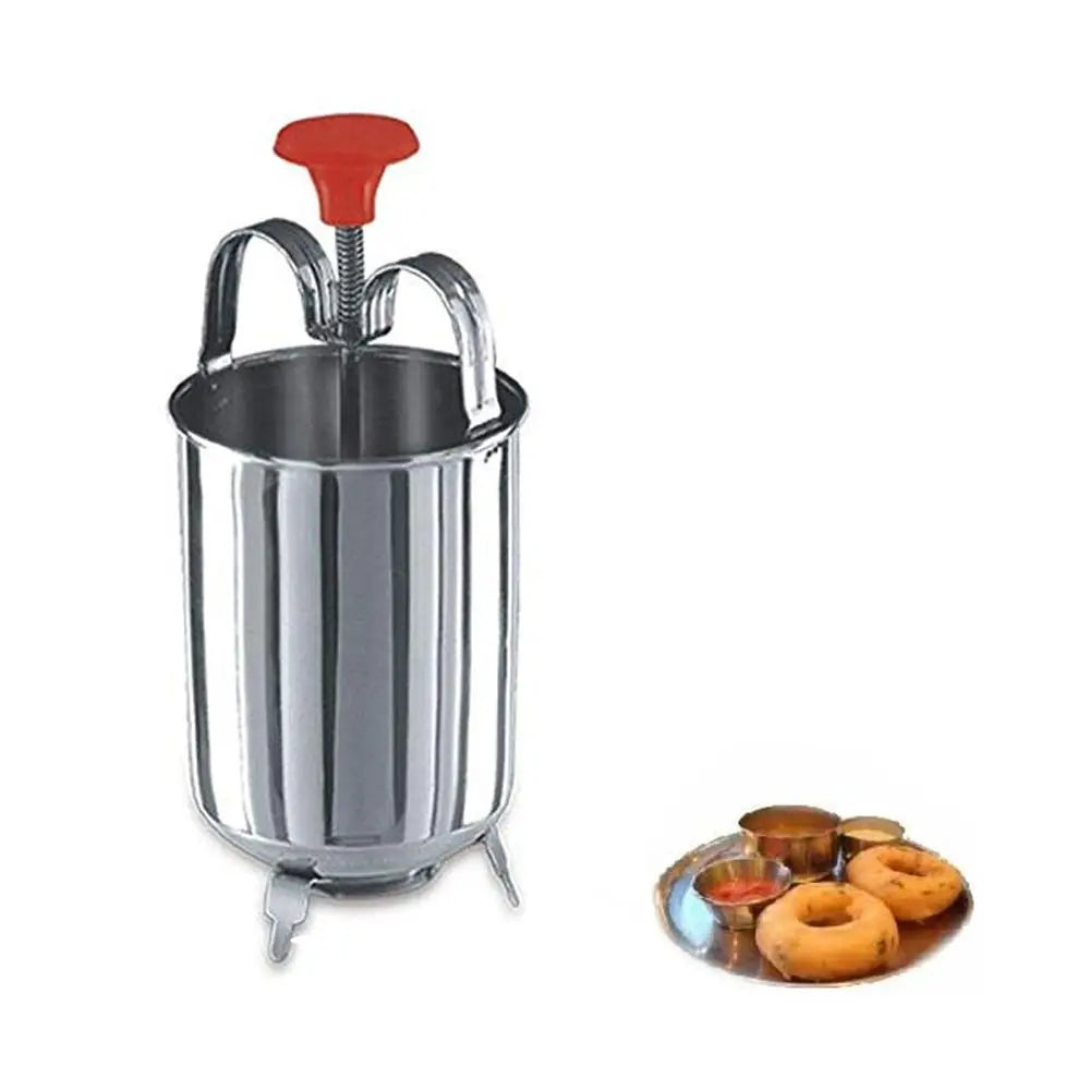 Stainless steel vada and donut maker, close-up view Stainless steel vada and donut maker, close-up view